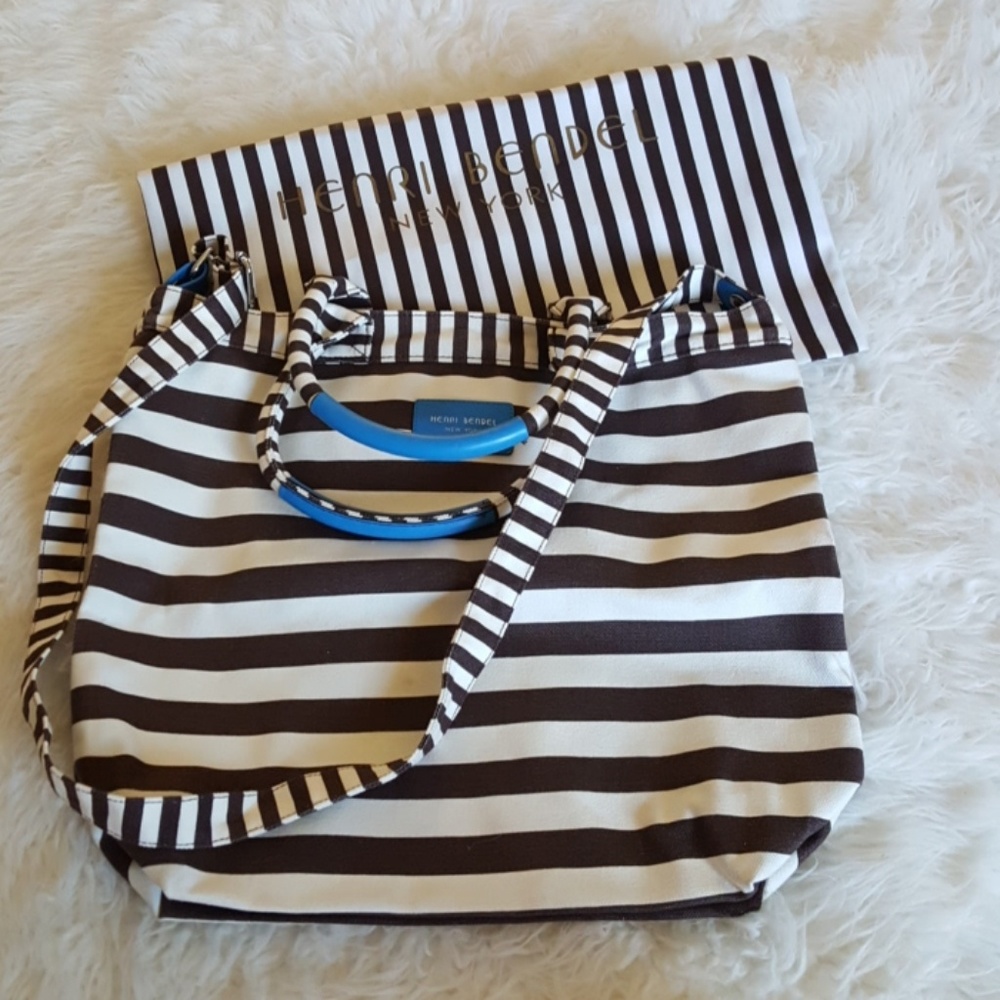 Henri Bendel Striped Canvas Tote